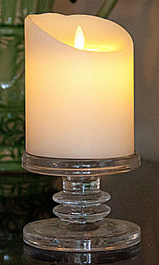Remote Control Luminara 5 Inch Ivory Flameless Wax Candle